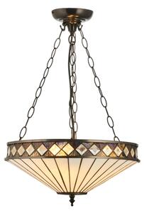 Endon 111870 - Candelabru suspendat pe lanț Tiffany FARGO 3xE27/10W/230V diam. 41,5 cm