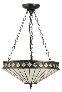 Endon 111870 - Candelabru suspendat pe lanț Tiffany FARGO 3xE27/10W/230V diam. 41,5 cm
