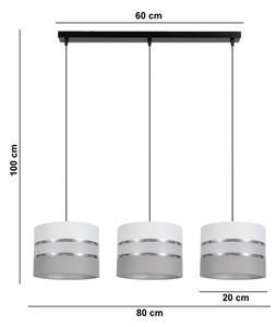 Lustră pe cablu CORAL 3xE27/60W/230V alb/gri