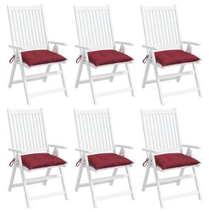 Perne de scaun, 6 buc., roșu vin, 40x40x7 cm, textil oxford