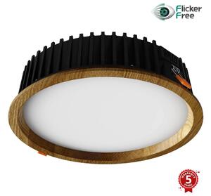 Corp de iluminat LED încastrat RONDO LED/18W/230V 4000K d. 26 cm lemn masiv stejar APLED