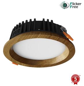 Corp de iluminat LED încastrat RONDO LED/6W/230V 3000K d. 15 cm lemn masiv stejar APLED