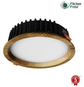 Corp de iluminat LED încastrat RONDO LED/6W/230V 4000K d. 15 cm lemn masiv frasin APLED