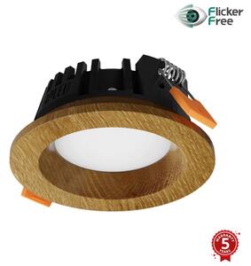 Corp de iluminat LED încastrat RONDO LED/3W/230V 3000K d. 9 cm lemn masiv stejar APLED