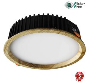 Corp de iluminat LED încastrat RONDO LED/18W/230V 3000K d. 26 cm lemn masiv pin APLED