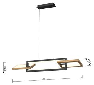 Lustră LED dimabilă pe cablu Wofi 7022-306 MATERA LED/30W/230V negru/maro