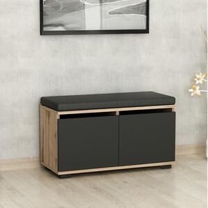 Pantofar DRAGO 42x80 cm negru/nuc