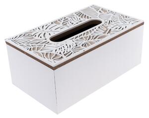 Cutie de lemn pentru batiste Forkhill, alb, 24 x 14 x 10 cm