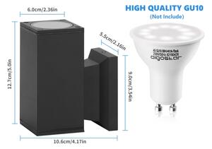 Aplică de exterior Aigostar 1xGU10/230V negru IP65 dreptunghiular