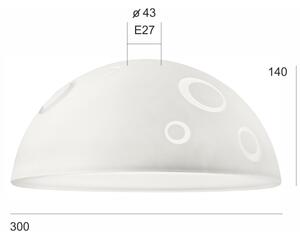 Abajur de rezervă din sticlă SFERA E27 140x300 mm alb