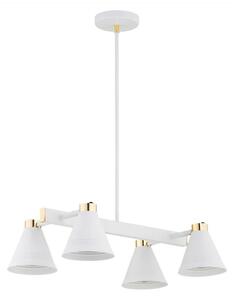 Lustră pe tijă AVALONE 4xE27/15W/230V albă/aurie Argon 1773
