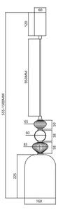 Lustră LED pe cablu ARTE LED/12W/230V d. 16 cm negru