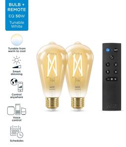 SET 2x bec LED dimabil WiZ ST64 E27/7W/230V 2000-5000K CRI 90 Wi-Fi + telecomandă