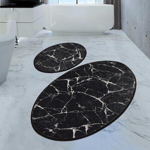 SET 2x covoraș pentru baie MARBLE 50x60/60x100 cm negru