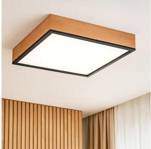 Plafonieră OAK SQUARE 4xE27/15W/230V 48x48 cm stejar/negru