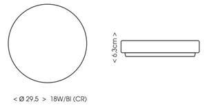 Plafonieră LED pentru baie Ecolite W3090-18W/BI LIRA LED/18W/230V IP44 alb