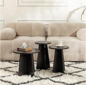 SET 3x măsuță laterală LUME d. 28/33/43 cm negru