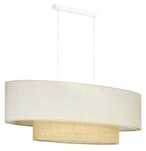 Lustră pe cablu Duolla DOUBLE OVAL NATURE 2xE27/15W/230V crem/bej
