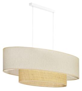 Lustră pe cablu Duolla DOUBLE OVAL NATURE 2xE27/15W/230V crem/bej