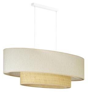 Lustră pe cablu Duolla DOUBLE OVAL NATURE 2xE27/15W/230V crem/bej