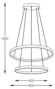 Lustră LED pe cablu Zuma Line 2023200-GD BRENO LED/60W/230V 3000/4000/6000K