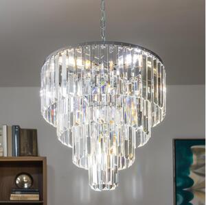 Lustră de cristal pe lanț Brilagi MOZART 5xE14/40W/230V crom lucios