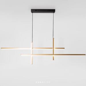 Lustră LED pe cablu Zuma Line 22008P-BK/GD EDGE LED/42W/230V 3000/4000/6000K