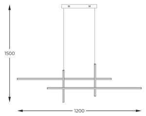 Lustră LED pe cablu Zuma Line 22008P-BK/GD EDGE LED/42W/230V 3000/4000/6000K