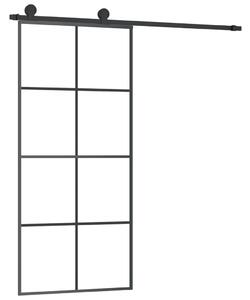 Ușă glisantă cu set feronerie, 90x205 cm, sticlă ESG/aluminiu