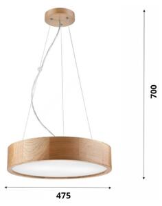 Brilagi - Lustră LED pe cablu CARVALHO 3xE27/15W/230V, stejar, diam. 47,5 cm