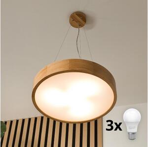 Lustră LED pe cablu Brilagi CARVALHO 3xE27/60W/230V stejar d. 47,5 cm