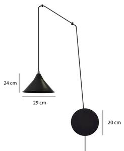 Lustră pe cablu ABRAMO 1xE27/15W/230V negru