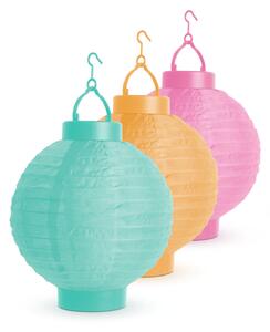 Garden of Eden - Lampion solar cu LED 3 culori, alb rece 21 cm