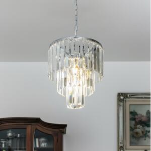 Lustră de cristal pe lanț Brilagi MOZART 4xE14/40W/230V crom lucios