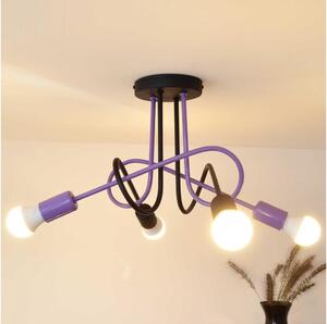Lustră aplicată OXFORD 4xE27/15W/230V negru/mov