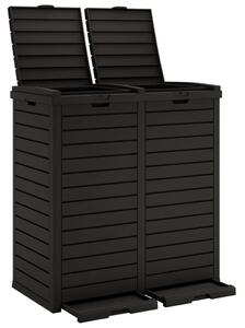 Coș de gunoi de exterior, negru, 78x41x86 cm, polipropilenă