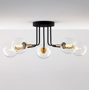 Lustră pe tijă Jupiter 2040 BURANO 5xG9/10W/230V negru/auriu/transparent