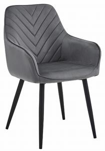 Scaun Bucatarie/Dining Nigmo Catifea Gri Inchis