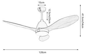 ZEVENTI - Ventilator de tavan MURO LED/18W/230V Wi-Fi Tuya + telecomandă