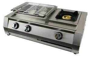 Gratar - KDM02+1, 2 arzatoare+1 zona de gatit ,gaz,dimensiune 700 X 400 X 220 mm, otel inoxidabil