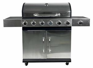 Gratar - QL-10 , 6+1 zone de gatit ,gaz, termometru, dimensiuni totale 141X48X102 cm, otel inoxidabil