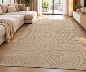 Covor Sufragerie Dormitor, Model Oksi 38025 202, Bej 60x110