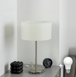 Eglo - Lampă de masă LED TUNJA 1xE27/60W/230V 38,5 cm crom mat/alb