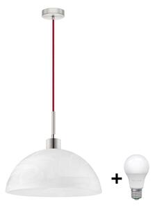 Lustră LED suspendată pe cablu, 1x E27, 60 W, 230 V, alb/roșu