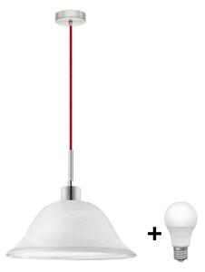 Pendul LED pe cablu 1xE27/60W/230V alb/roșu