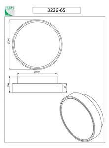 Fabas Luce Aplică Hatton, Ø 30 cm, senzor, 2 x E27, alb, IP65, reglabil, Alb, Hol, Plastic