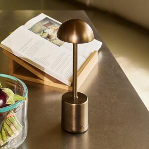 Hübsch Lampă de masă cu LED și baterie Taten, alamă brunată, înălțime 30 cm, reglabil, Bronz / Alamă Veche, Metal, Modern