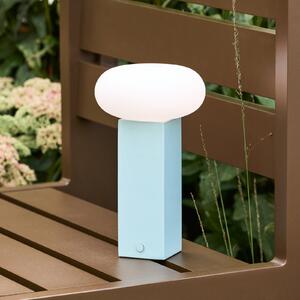 Hübsch Lampă de masă cu LED și baterie LOW, albastră, înălțime 20 cm, metal, dimabil, reglabil, Albastru, Camera de zi / sufragerie, Metal, Modern