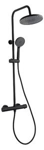 Invena Volos, set de duș cu baterie termostatică, negru mat, INV-AU-37-T04-V