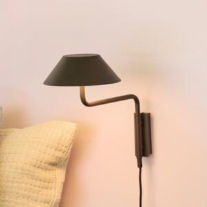 Hübsch Aplică de perete LED COVER, negru, adâncime 30 cm, metal, Negru, Camera de zi / sufragerie, Metal, Modern